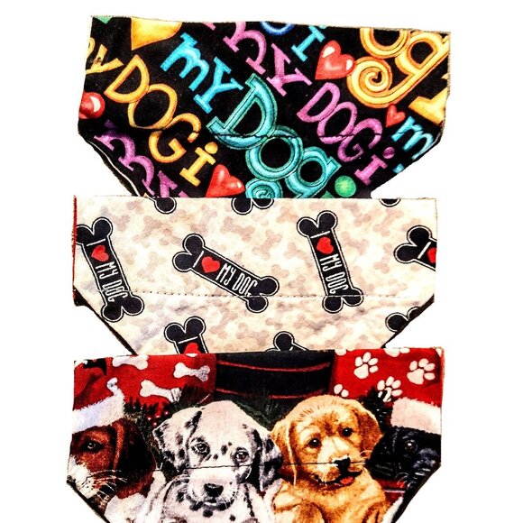 Dog & Puppy BANDANA ~ Set of 3 ~ Small, Over-the-Collar ~ Pet Fashion Accessory - Picture 10 of 15